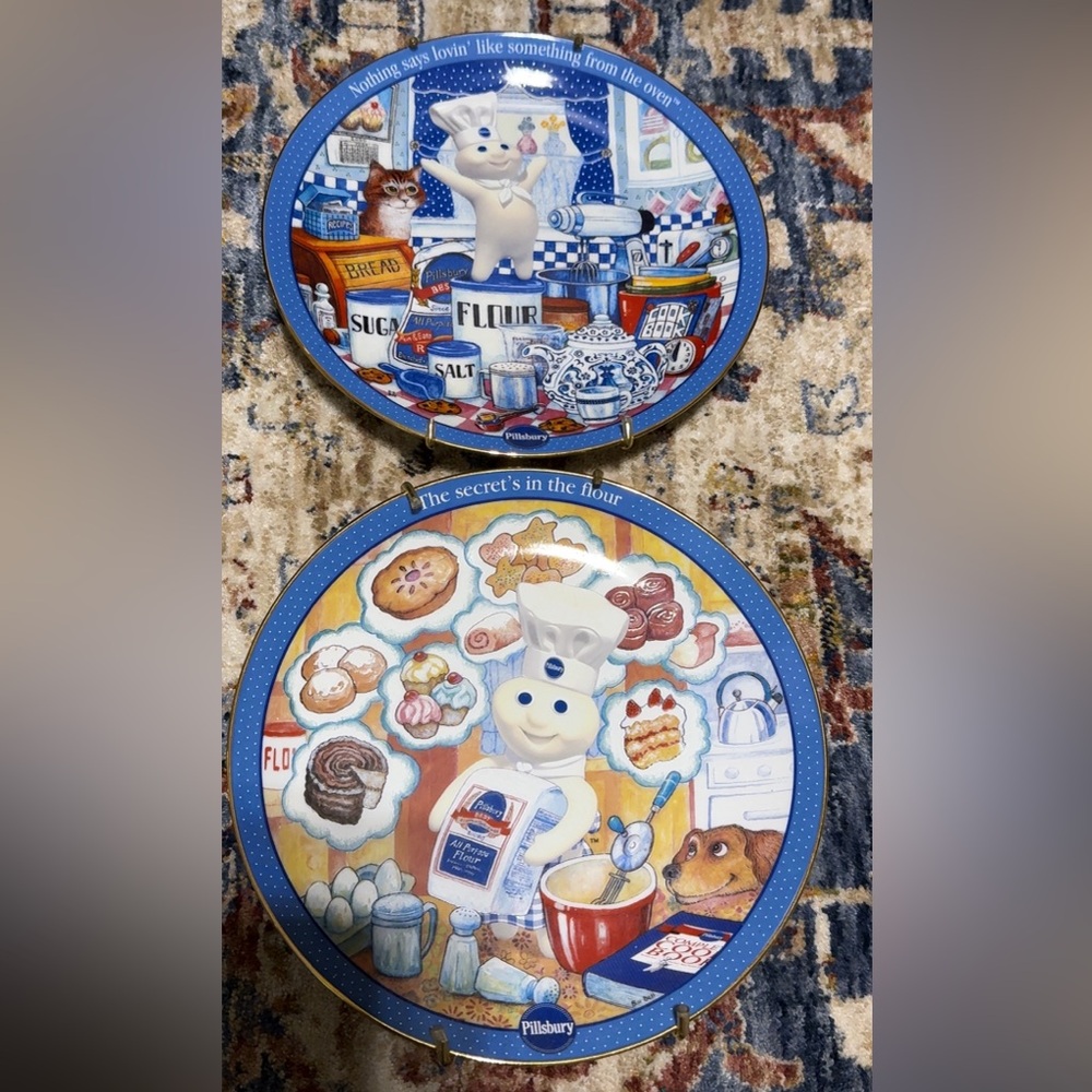 VTG Pillsbury Doughboy Co 2001/2002 Baking Buddies 8” Danbury Mint Plates SET - Picture 5 of 12
